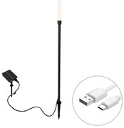 Buiten vloerlamp zwart incl. LED oplaadbaar en solar - Barry