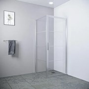 Saniclass Colorem douchecabine 90x90x200cm 8mm helder nano coating glas met frame geborsteld rvs R-MB-C90D-FFF / R-MB-2120-90-FFF