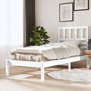 vidaXL Bedframe massief grenenhout wit 75x190 cm 2FT6 small single