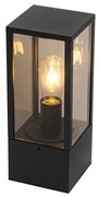 Staande buitenlamp zwart met smoke 40 cm IP44 - Charlois Modern E27 IP44 Buitenverlichting