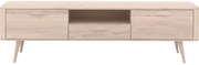 Goossens Tv Dressoir Bjarte, 2 deuren 1 lade 1 open vak 42 cm diep 180 cm breed