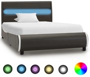 vidaXL Bedframe met LED kunstleer antraciet 90x200 cm