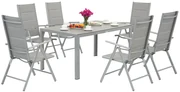 Verona polywood aluminium tuinset voor 6 personen Garden Point lichtgrijs