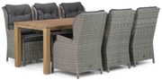 Tuinset 6 personen 220 cm Wicker Grijs Garden Collections Windsor/Bristol