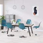 vidaXL Eetkamerstoelen draaibaar 6 st polypropeen turquoise