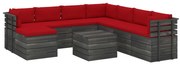 vidaXL 9-delige Loungeset pallet met kussens massief grenenhout