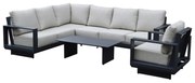 Avellino hoek loungeset 6 delig antraciet aluminium soft grey