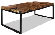 vidaXL Salontafel 110x60x40 cm teakhout en hars