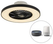 LED Smart Plafondventilator met lamp zwart met ster effect dimbaar - Climo Modern rond Binnenverlichting Lamp