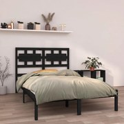 vidaXL Bedframe massief hout zwart 120x190 cm 4FT Small Double