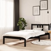 vidaXL Bedframe massief hout zwart 90x200 cm