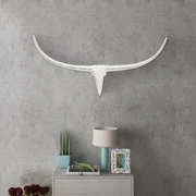 vidaXL 242337 Wall Mounted Aluminium Bull's Head Decoration Silver 96 cm