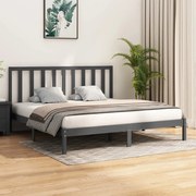 vidaXL Bedframe massief grenenhout grijs 180x200 cm 6FT Super King