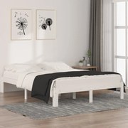 vidaXL Bedframe massief grenenhout wit 140x190 cm