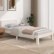 vidaXL Bedframe massief hout wit 90x190 cm 3FT Single