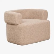 Neda Gestoffeerde Fauteuil Chenille Brown Latte - Sklum