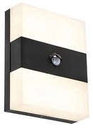 Buitenwandlamp zwart IP44 incl. LED met bewegingsmelder - Dualy