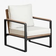 Giselle Fauteuil Van Aluminium En Acaciahout Zwart - Sklum