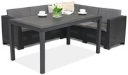 Colorado Comida 5 antraciet Bica technorattan hoek met tuintafel