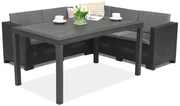 Colorado Comida 5 antraciet Bica technorattan hoek met tuintafel
