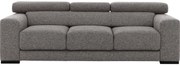 Goossens Bank Nora grijs, stof, 3-zits, stijlvol landelijk