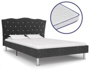 vidaXL Bed met traagschuim matras stof donkergrijs 140x200 cm