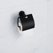 Fortifura Calvi - toiletrolhouder - met klep - mat zwart SW1183143