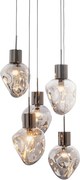 Trapse Hanglamp Gedeukt Glas Zilver
