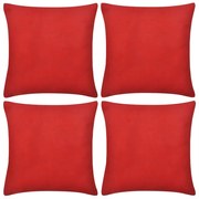 vidaXL Kussenhoezen katoen 40 x 40 cm rood 4 stuks