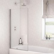 Eastbrook Designer badwand met rechte hoek 80x140cm chroom