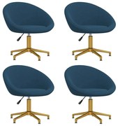 vidaXL Eetkamerstoelen 4 st fluweel blauw