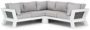 Hoek loungeset 5 personen Aluminium Wit  Santika Furniture Santika Yovita