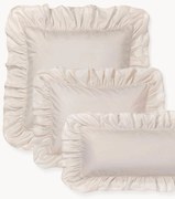 Gewassen katoenen perkal kussensloop Louane met ruches