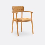 Tafelfauteuil in massief eik en vlechtwerk, Pipo