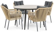 Tuinset 4 personen 120 cm Aluminium/rope Taupe Lifestyle Garden Furniture Marbella/Vienna