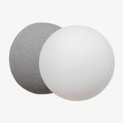 Wandlamp Van Keramiek Met Glazen Bol Bublik Antraciet Grijs - Sklum