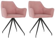 vidaXL Eetkamerstoelen 2 st fluweel roze