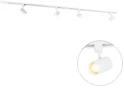 Modern 1-fase railsysteem met 4 Spot / Opbouwspot / Plafondspots wit - Jeana Modern GU10 Binnenverlichting Lamp
