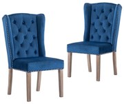 vidaXL Eetkamerstoelen 2 st fluweel blauw