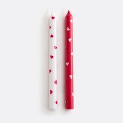 Set van 2 kaarsen met hartprint, SCACCO