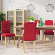 vidaXL Eetkamerstoelen 4 st stof wijnrood