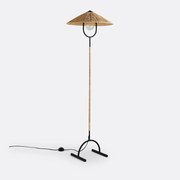 Staande lamp in ijzermetaal en raffia, Mr Tanguy
