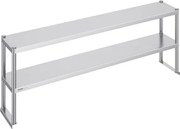 VEVOR Dubbele bovenkast, bovenkast met dubbele bovenlaag van roestvrij staal, 305 x 1829 mm, bovenkast met dubbele bovenlaag, in hoogte verstelbare bovenkast, voorbereidingstafel voor keuken, restaurant en werkplaats