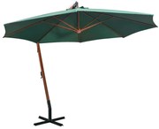 vidaXL Zweefparasol 350 cm houten paal groen