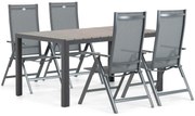 Tuinset 4 personen 155 cm Aluminium/textileen Grijs Hartman Aruba/Young