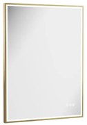 Crosswater MPRO spiegel met verlichting - 80x60cm - LED - verticaal/horizontaal - geborsteld messing (goud) MP6080F