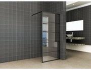 Wiesbaden Horizon inloopdouche met raster 1100 x 2000 x 8 mm nano helder glas/mat zwart 20.3523