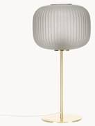 Grote tafellamp Sober met glazen lampenkap