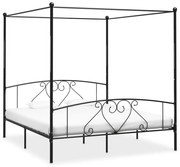 vidaXL Hemelbedframe metaal zwart 180x200 cm