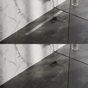 Brauer Douchegoot - 110x7.5cm - vloerflens - tegelinlegrooster omkeerbaar - RVS - geborsteld RVS DR-MRF110NG